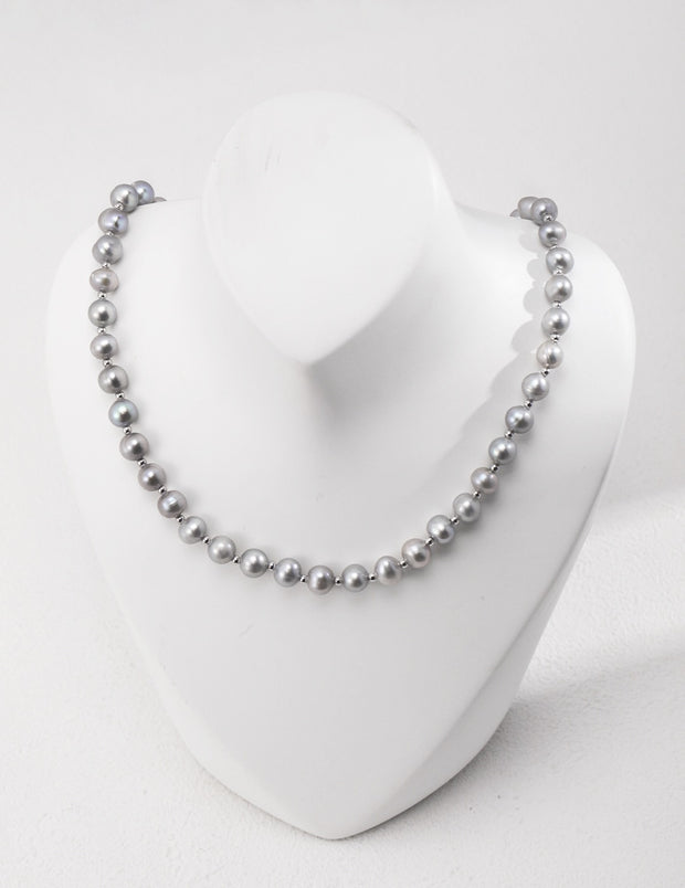 silver pearl necklace