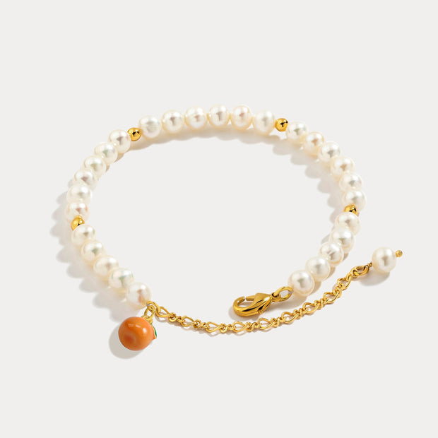 Orange Pearl Bracelet