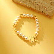 Pearl Beaded Bracelet - 18K Gold Plated