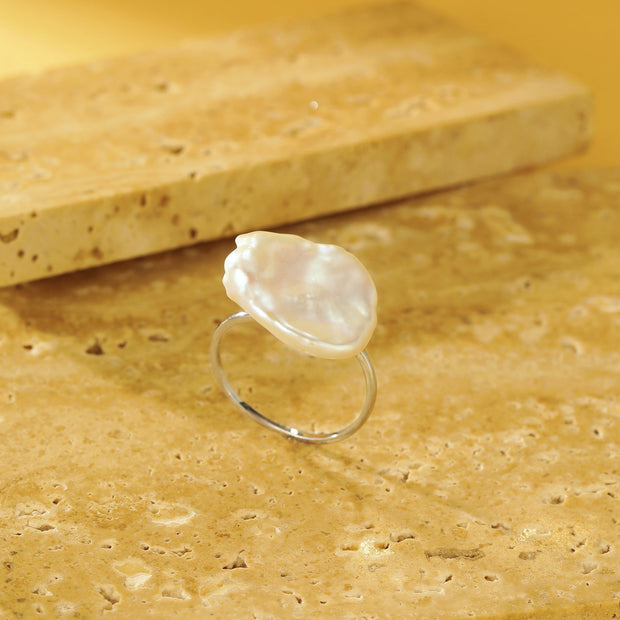 Baroque Pearl Open Ring