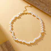 Freshwater Pearl Beaded Necklace - 18K Gold Plated