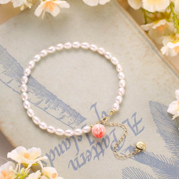 Peach Pearl Bracelet