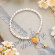 Orange Pearl Bracelet