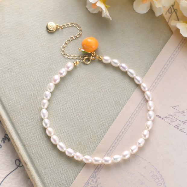 Orange Pearl Bracelet