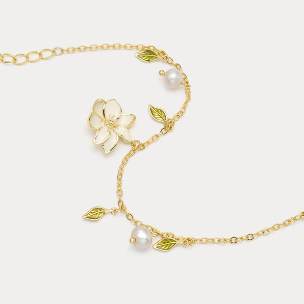 Gardenia Pearl Charm Bracelet