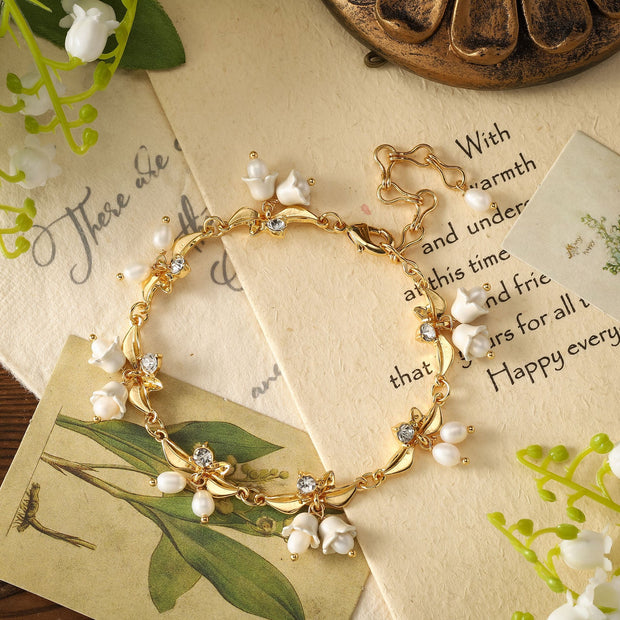 Golden Lily of The Valley Bracelet