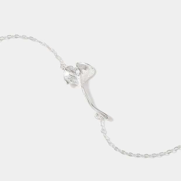 Silver Ginkgo Leaf Bracelet