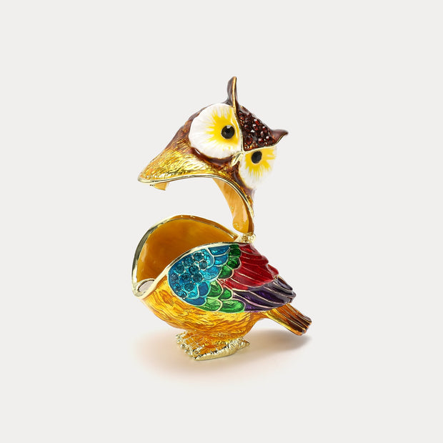 Colorful Owl Jeweled Trinket Box