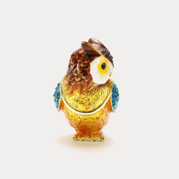 Colorful Owl Jeweled Trinket Box