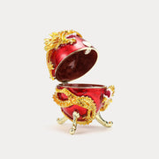 Dragon Red Egg Jeweled Trinket Box