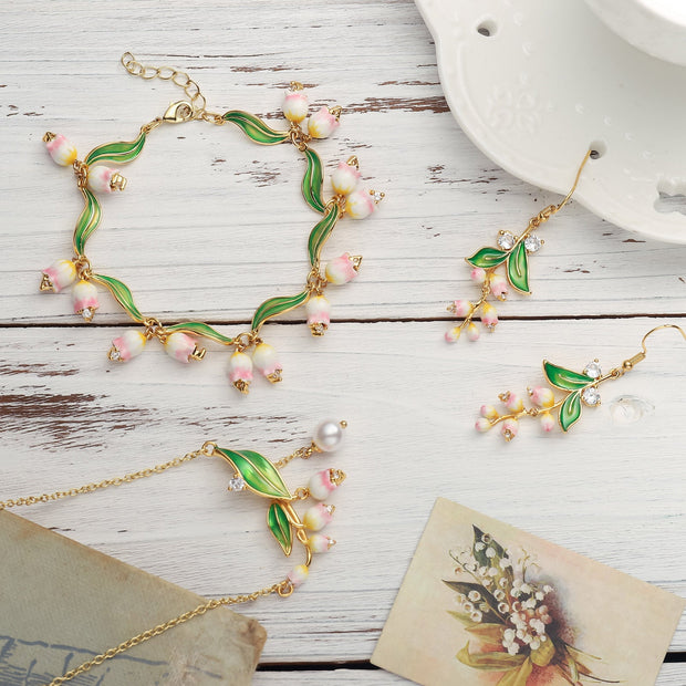 Lily Of The Valley Enamel Bracelet