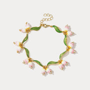 Lily Of The Valley Enamel Bracelet