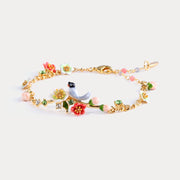 Red-billed Blue Magpie Flower Bracelet