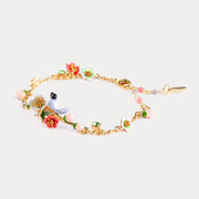 Red-billed Blue Magpie Flower Bracelet