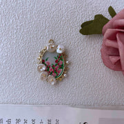 hand-painted baroque pearl pendant