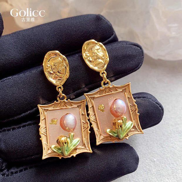 handmade baroque pearl earrings