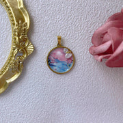 hand-painted baroque pearl pendant