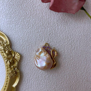 handmade baroque pearl swan pendant