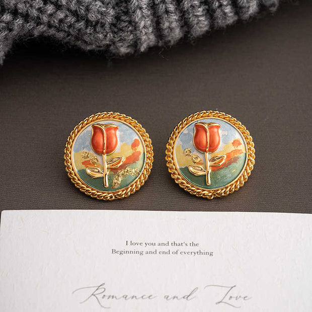 rose earrings