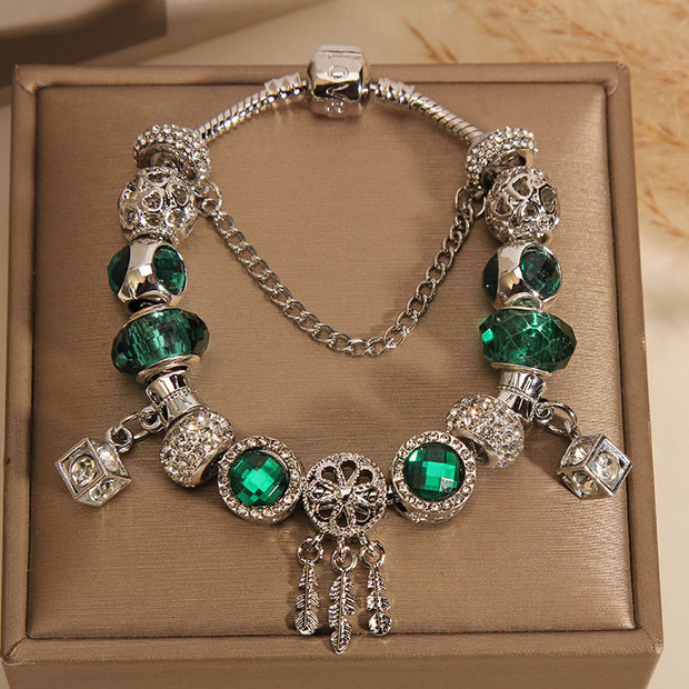 original design crystal gemstone charm bracelet