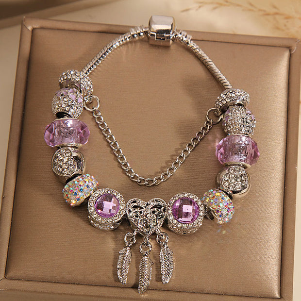 original design crystal gemstone charm bracelet