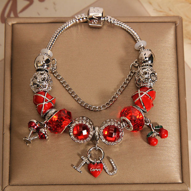 original design crystal gemstone charm bracelet