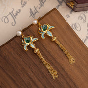 flower tassel earrings