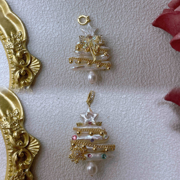 Christmas baroque pearl pendant