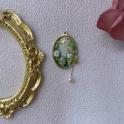 hand-painted baroque pearl pendant