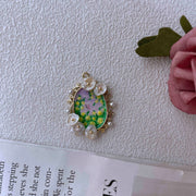 hand-painted baroque pearl pendant