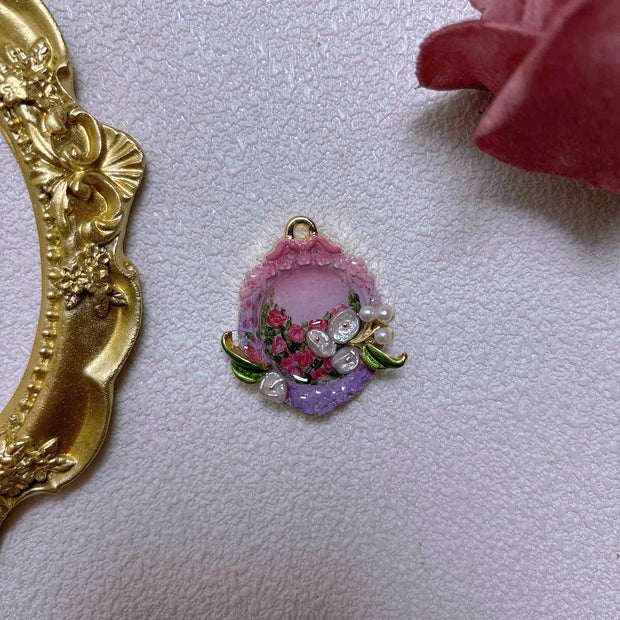 hand-painted baroque pearl pendant