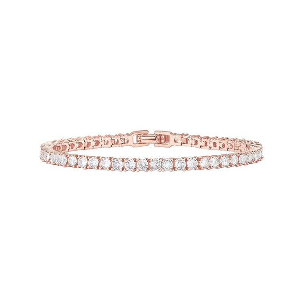 14K Gold Plated 3mm Cubic Zirconia Classic Tennis Bracelet