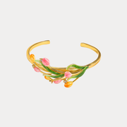 Enamel Tulip Cuff Bracelet