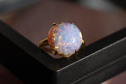 Retro Opal Murano Old Glass Vintage Adjustable Rings