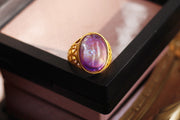 Retro Opal Murano Old Glass Vintage Adjustable Rings