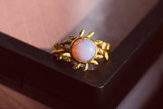 Retro Opal Murano Old Glass Vintage Adjustable Rings