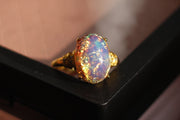 Retro Opal Murano Old Glass Vintage Adjustable Rings