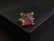 Retro Opal Murano Old Glass Vintage Adjustable Rings