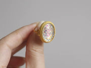 Retro Opal Murano Old Glass Vintage Adjustable Rings