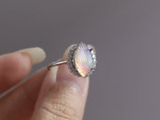 Retro Opal Murano Old Glass Vintage Adjustable Rings