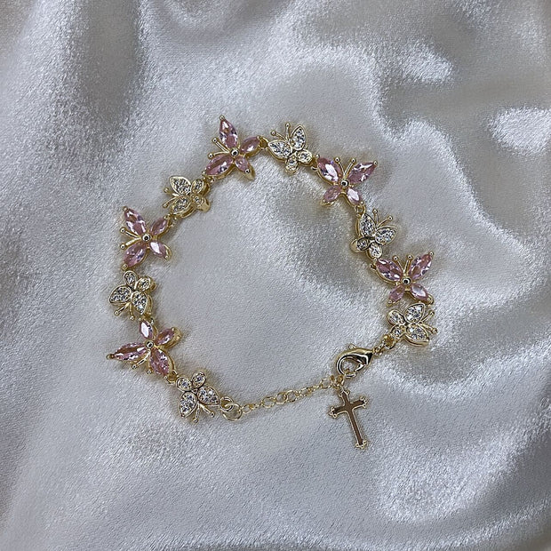 Pink & Gold Charm Bracelet