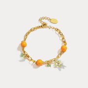 Orange Flower Bracelet