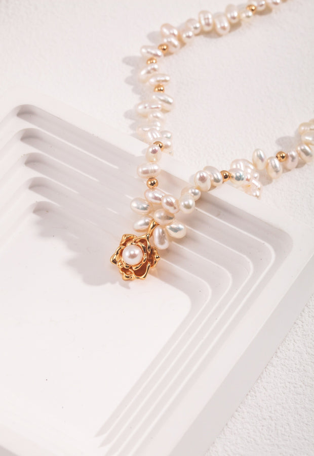 Camellia Pearl Necklace