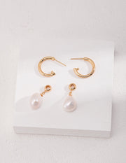 Natural baroque pearl earrings