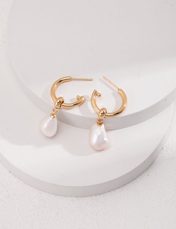 Natural baroque pearl earrings